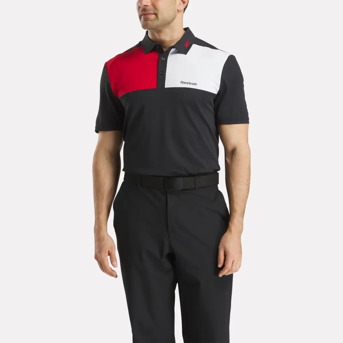 Polo à col collé Colorblock pour homme