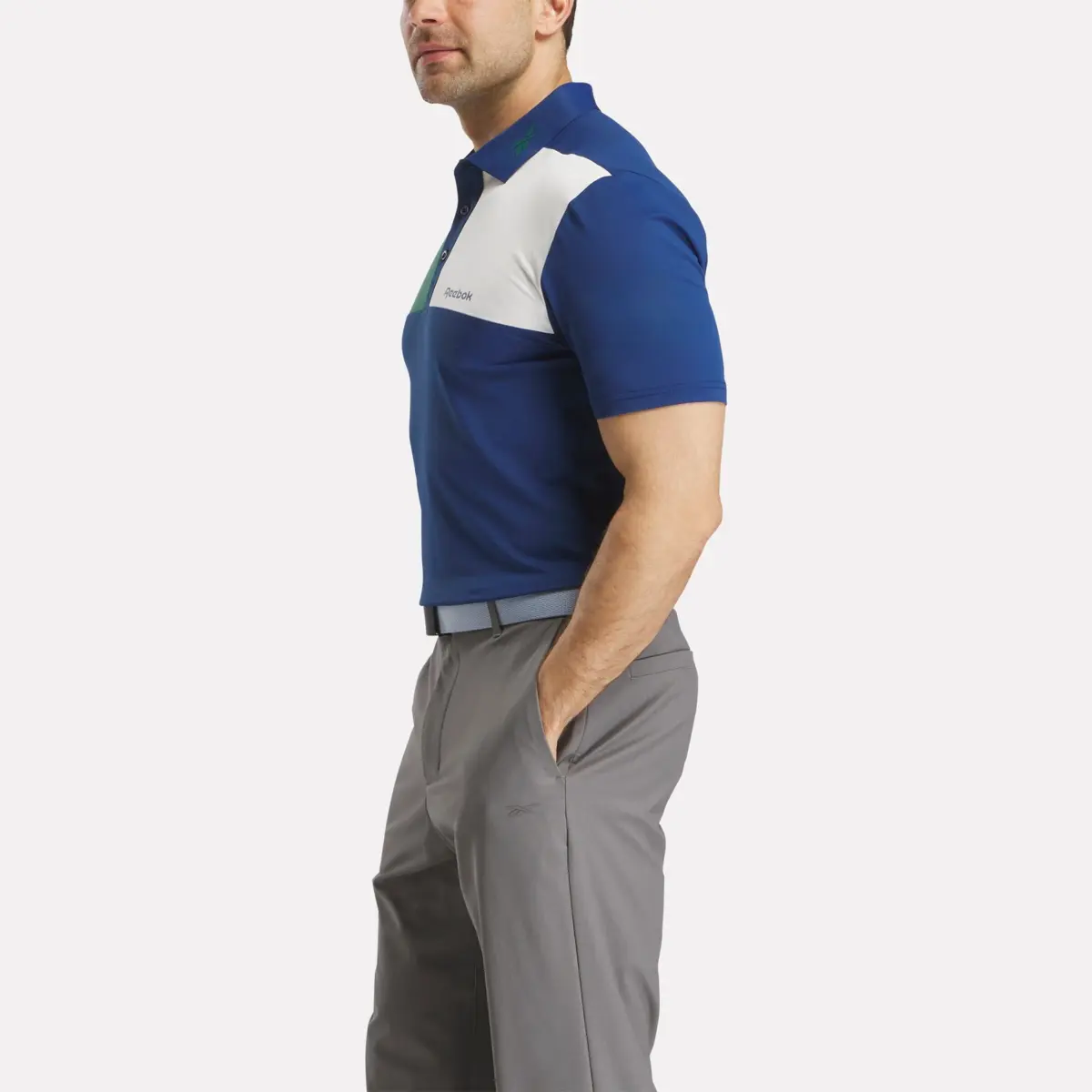 Polo à col collé Colorblock pour homme