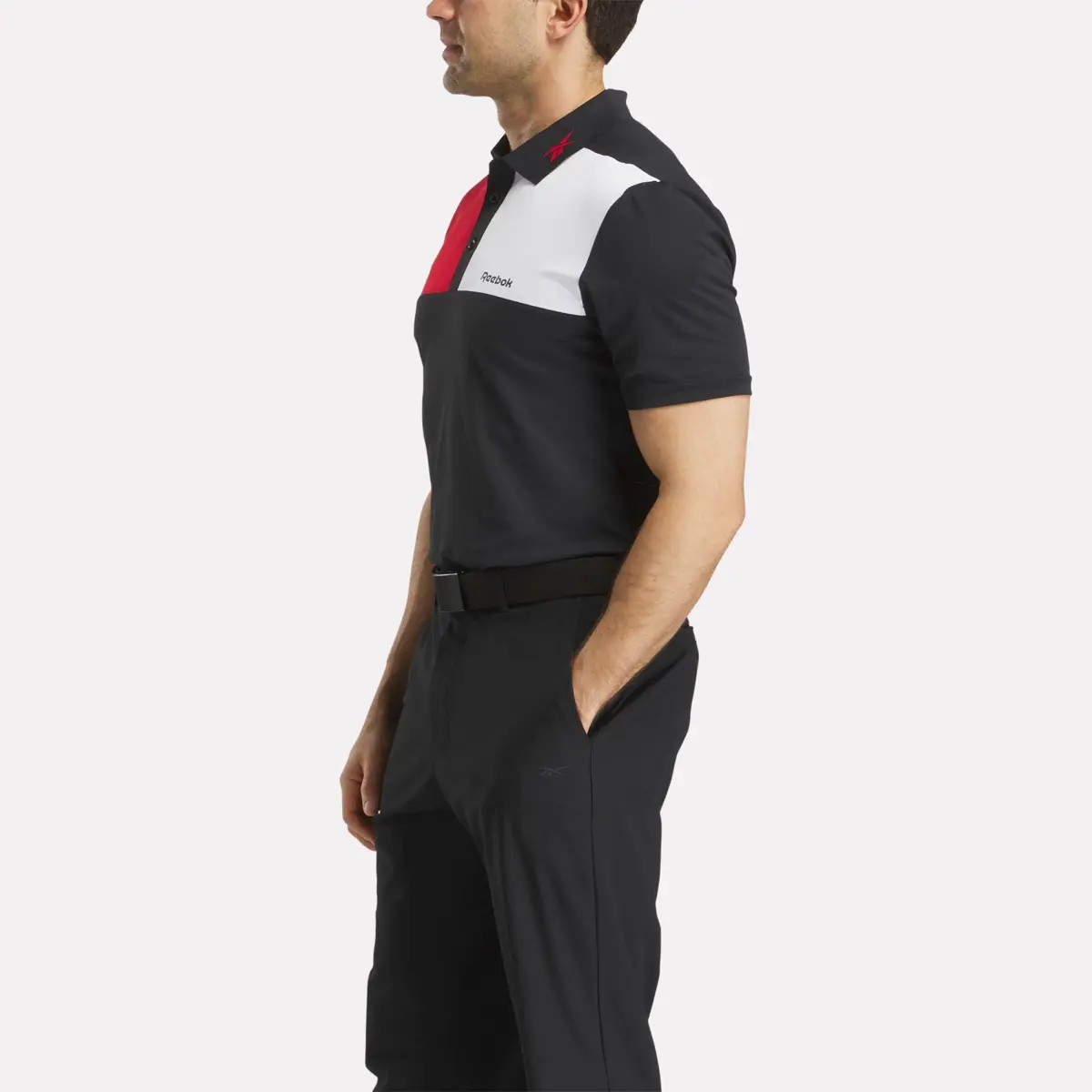 Polo à col collé Colorblock pour homme