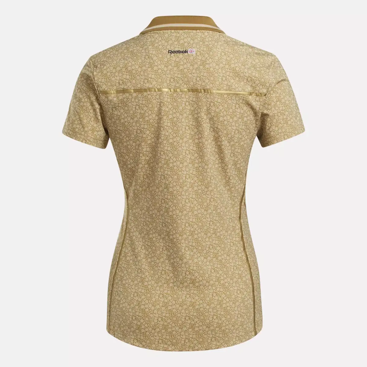 Polo à manches courtes et col Johnny à micro-motifs floraux pour femmes Polo à manches courtes et col Johnny à micro-motifs floraux pour femmes