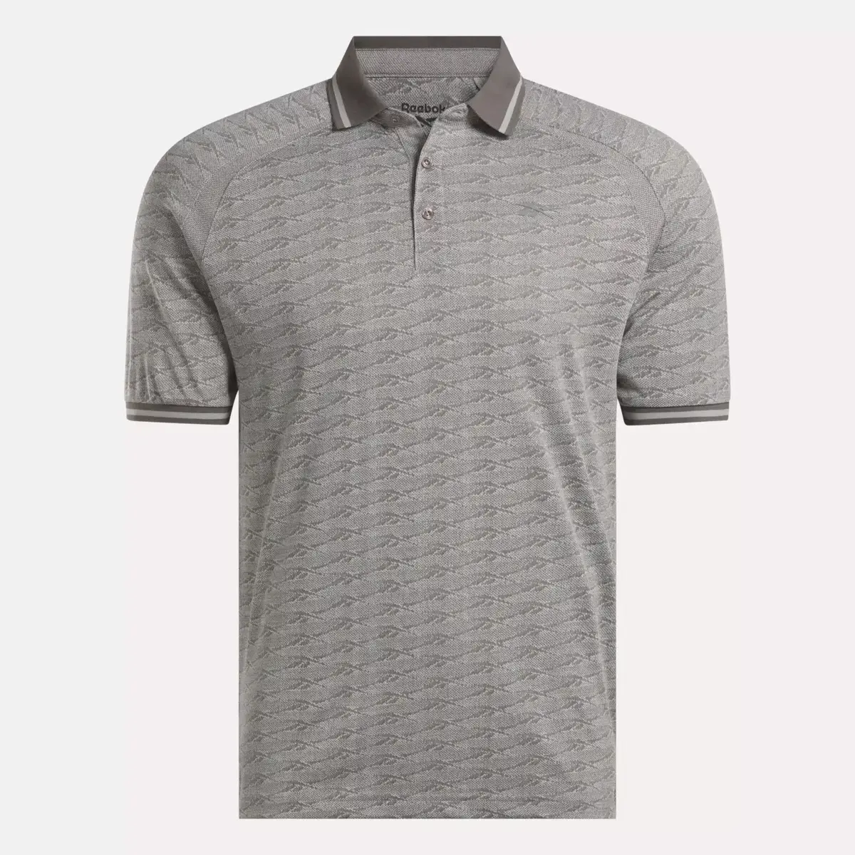 Polo à manches courtes pour homme, jacquard ton sur ton avec bordure côtelée Polo à manches courtes pour homme, jacquard ton sur ton avec bordure côtelée