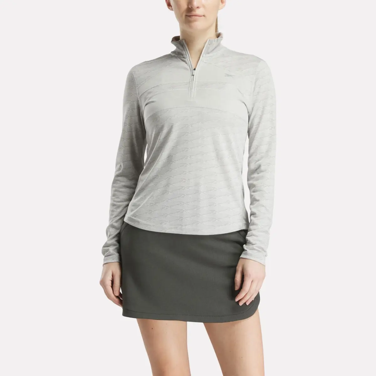 Pull de golf à manches longues et fermeture éclair 1/4 pour femmes