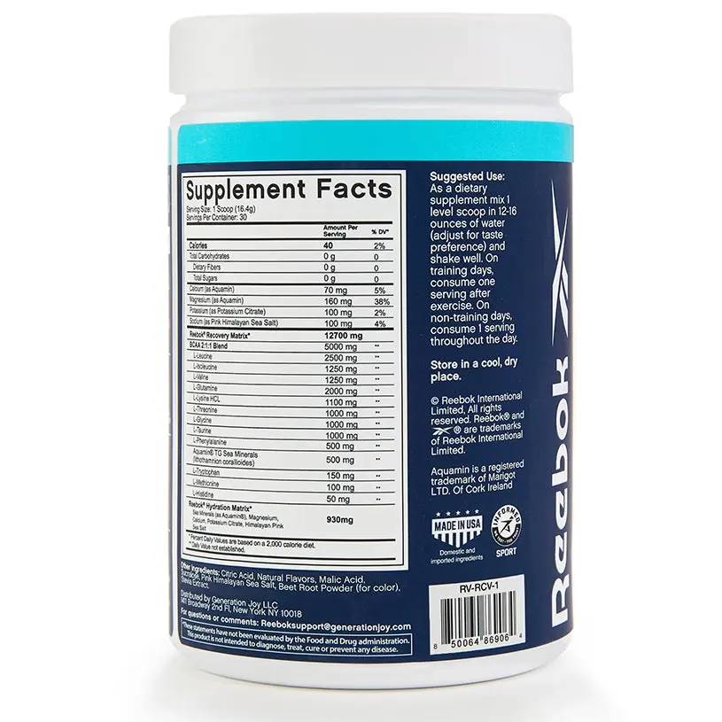Reebok ReeCover BCAA + EAA + Électrolytes Reebok ReeCover BCAA + EAA + Électrolytes