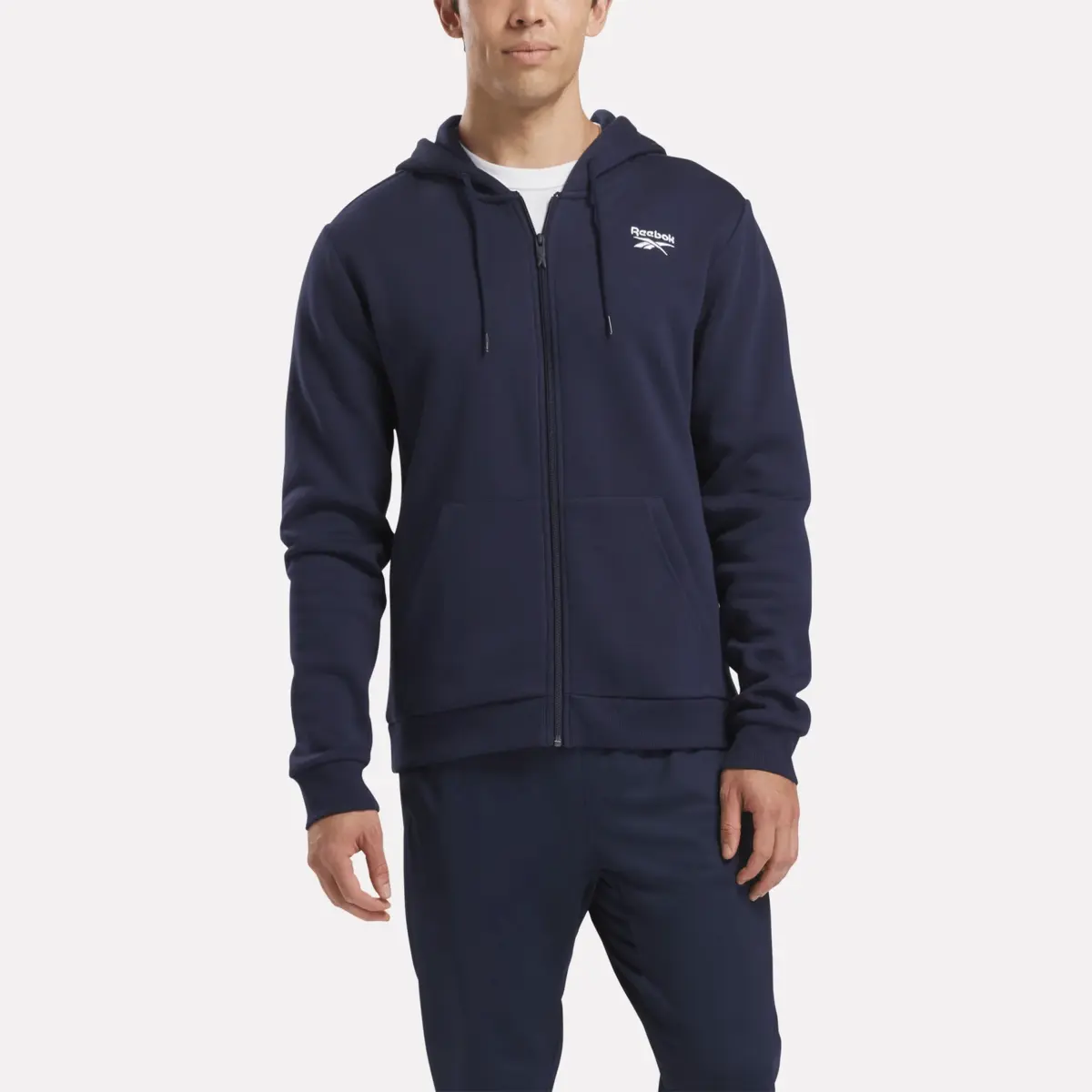 Sweat à capuche zippé en molleton Reebok Identity Small Logo pour homme
