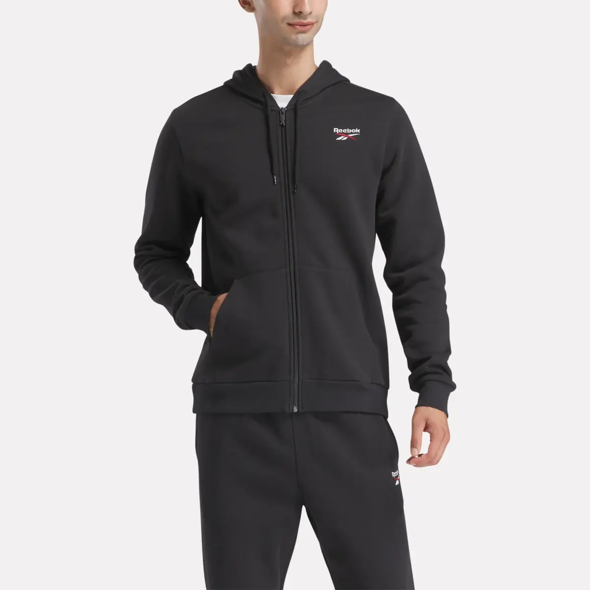 Sweat à capuche zippé en molleton Reebok Identity Small Logo pour homme