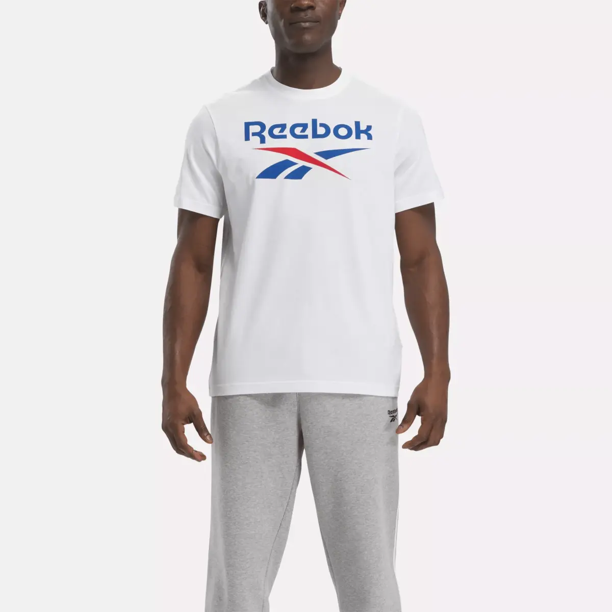 T-shirt Reebok Identity Big Stacked Logo pour homme T-shirt Reebok Identity Big Stacked Logo pour homme