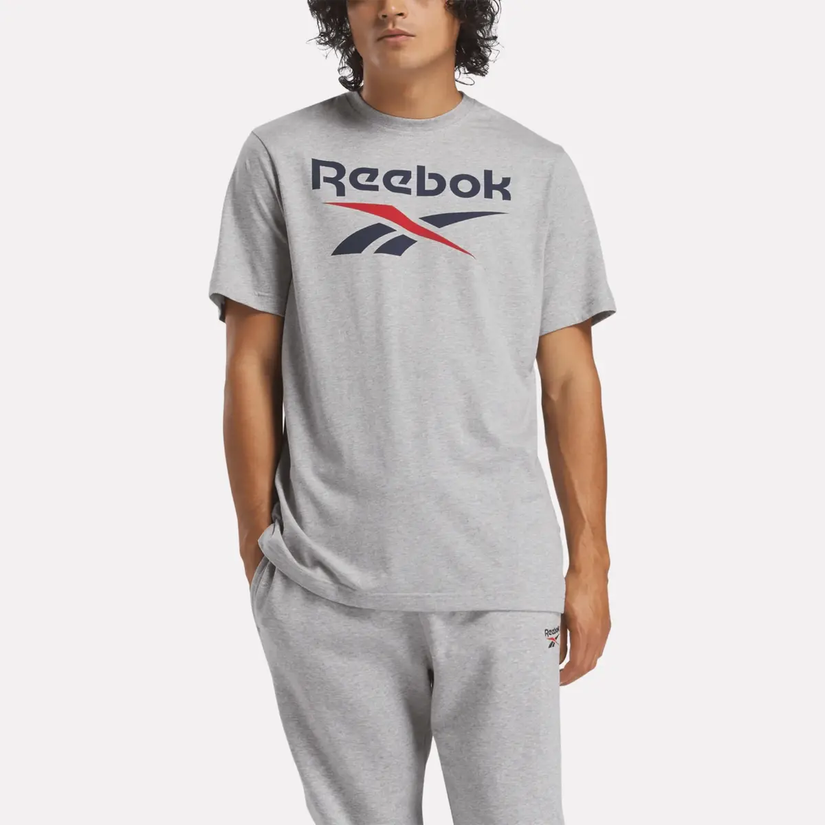 T-shirt Reebok Identity Big Stacked Logo pour homme T-shirt Reebok Identity Big Stacked Logo pour homme